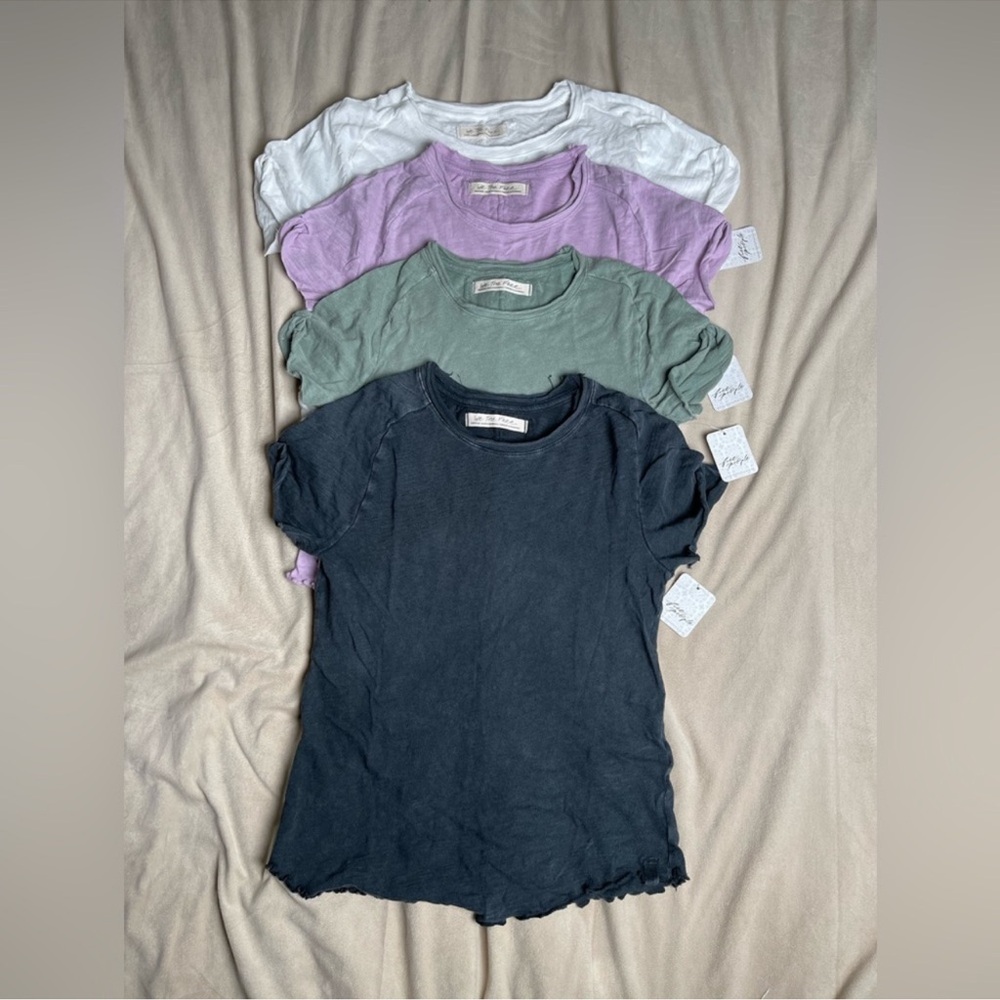 4 Piece Bundle Free People Be My Baby T-Shirt Set Medium NWT